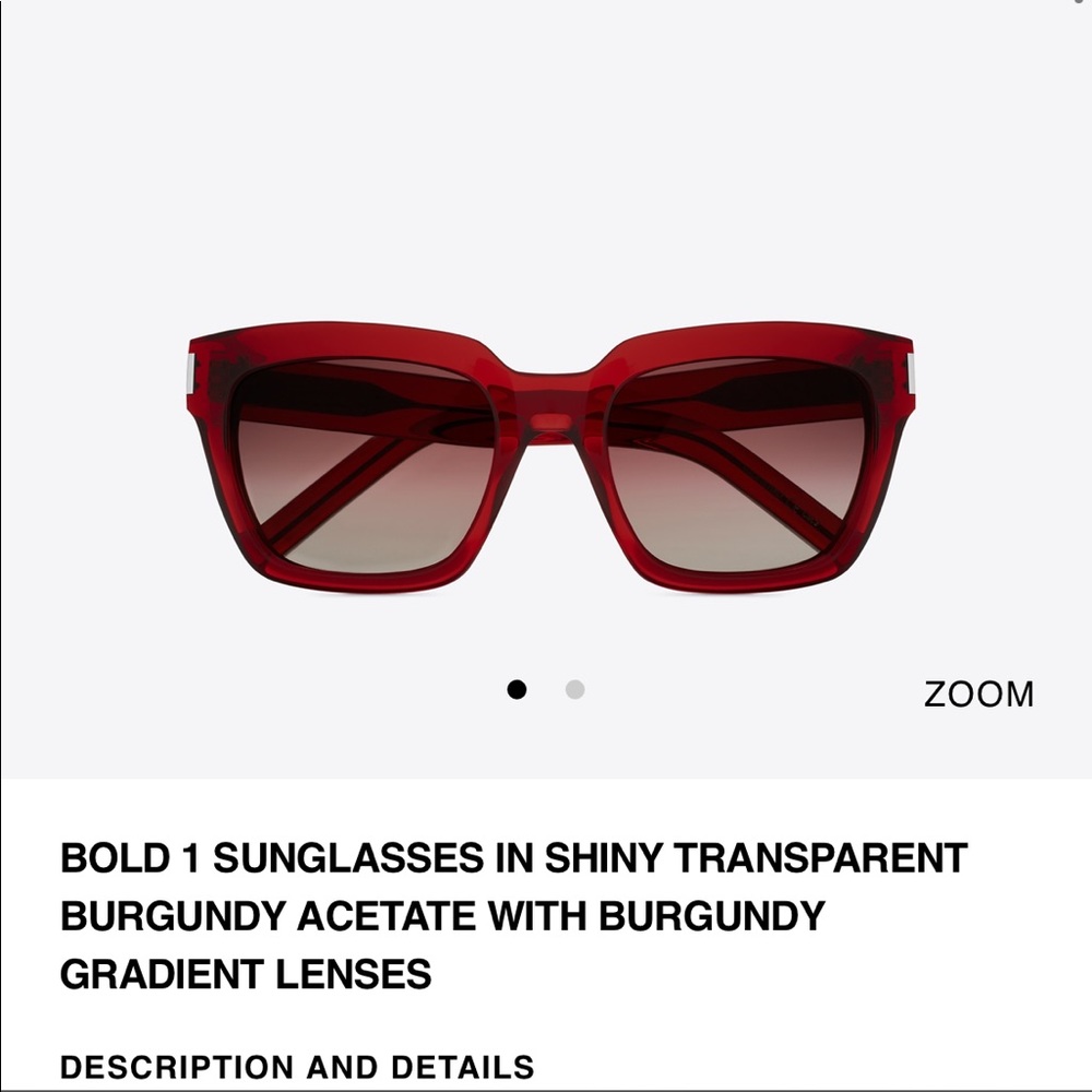 Saint Laurent Bold 1 Sunglasses in Burgundy